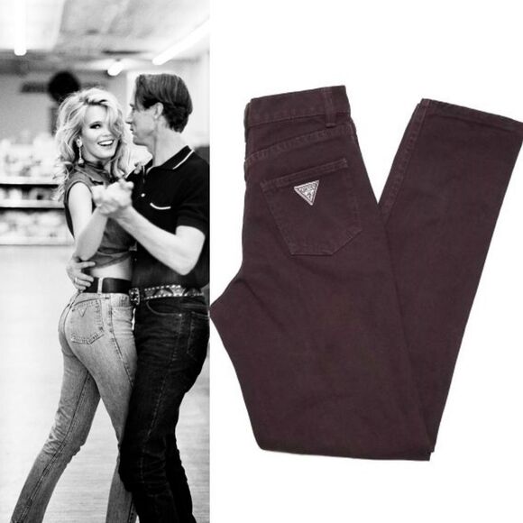 𝅺VINTAGE 80s Guess USA Brown Ultra High Rise Jeans - Picture 1 of 14